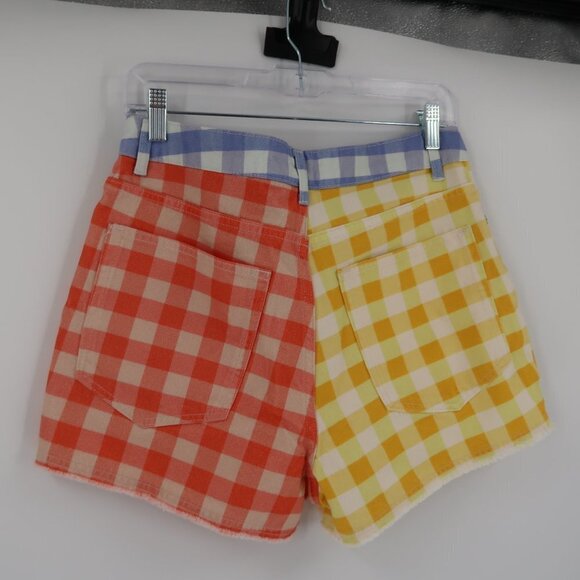 Farm Rio Anthropologie Multicolor gingham shorts M - Picture 6 of 9